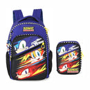 Kit Mochila De Costas e Estojo Box Sonic The Hedgehog Tails Knucles Games Azul Infantil Escolar Volta As Aulas