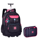 Kit Mochila De Carrinho e Estojo Box Rebecca Bonbon Preto Juvenil Estiloso Escolar Volta As Aulas Feminino