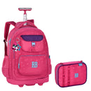 Kit Mochila De Carrinho e Estojo Box Rebecca Bonbon Rosa Estiloso Feminino Escolar Juvenil Volta As Aulas