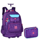 Kit Mochila De Carrinho e Estojo Box Rebecca Bonbon Roxo Escolar Juvenil Estiloso Volta As Aulas Feminino