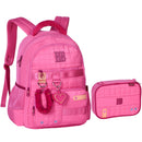 Kit Mochila De Costas e Estojo Box Rosa Rebecca Bonbon Escolar Feminino Juvenil Volta As Aulas Estudos