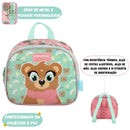 Lancheira Térmica Infantil Urso Panda Marrom Meninas Escolar Creche Passeio Crianças Costas Ponto Criativo
