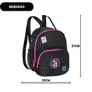 Kit Mochila De Costas e Lancheira Térmica Luluca Preto Escolar Juvenil Feminino Estilosa Volta As Aulas