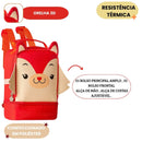 Lancheira Escolar Térmica com Estampas de Bichinhos para Crianças na Creche e Passeios