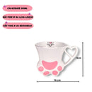 Caneca de Porcelana 300ml Gatinho Pata Presente Café Chá Leite Xícara Asa Coração Ponto Criativo