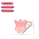 Caneca de Porcelana 300ml Gatinho Pata Presente Café Chá Leite Xícara Asa Coração Ponto Criativo