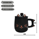 Caneca de Porcelana com Tampa Colher Gatinho 400ML Café Chá Presente Cute Fofo Decorada Criativa