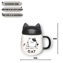 Caneca de Cerâmica com Tampa Gatinho Frases 530ML Café Chá Leite Presente Amiga Mãe Personalizada