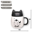 Caneca de Cerâmica com Tampa Gatinho Frases 530ML Café Chá Leite Presente Amiga Mãe Personalizada