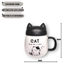 Caneca de Cerâmica com Tampa Gatinho Frases 530ML Café Chá Leite Presente Amiga Mãe Personalizada