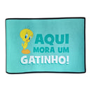 Tapete Capacho Looney Tunes Piu Piu Frase Aqui Mora um Gatinho Divertido Resistente Antiderrapante