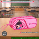 Estojo Duplo Luluca Youtuber Juvenil Escolar Feminino 50 Pens Organizador Espaçoso Volta As Aulas Fofinho Estiloso