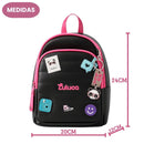 Mini Mochila Luluca Com Porta Fone De Ouvido e Chaveiro Espelho Infantil Meninas Feminino Passeio
