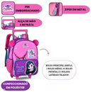 Kit Mochila De Costas e Lancheira Térmica e Estojo Triplo Luluca Feminino Juvenil Escolar Youtuber