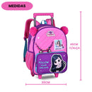 Kit Mochila De Costas e Lancheira Térmica e Estojo Triplo Luluca Feminino Juvenil Escolar Youtuber