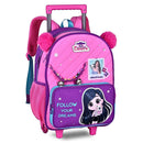 Kit Mochila De Costas e Lancheira Térmica e Estojo Triplo Luluca Feminino Juvenil Escolar Youtuber