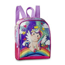 Kit Mochila Costa Mala Bolsa Unicórnio Lancheira Térmica Duas Alças Estojo Duplo Feminino Infantil Escolar Lanchinho Clio Megalomania