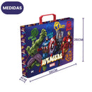 Pasta Escolar Infantil Maleta Com Alça Avengers Marvel Organização Volta as Aulas Reforçada Durável