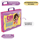 Kit Pasta Escolar Infantil Com Alça e Avental PEVA Dora Aventureira Menina Resistente Arte Criativo