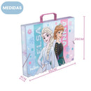 Kit Pasta Escolar Infantil Com Alça e Avental PVC Frozen Disney Volta As Aulas Criativo Arte Durável