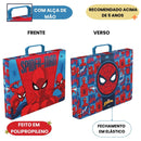 Kit Pasta Escolar Infantil Com Alça e Avental PVC Homem-Aranha Marvel Volta As Aulas Criativo Arte
