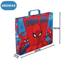 Kit Pasta Escolar Infantil Com Alça e Avental PVC Homem-Aranha Marvel Volta As Aulas Criativo Arte