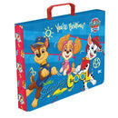 Kit Pasta Escolar Infantil C/Alça e Avental PVC Patrulha Canina Meninos Resistente Criativo Durável