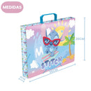 Maleta Com Alça Stitch Disney Pasta Escolar Infantil Menina Volta As Aulas Organizador Resistente