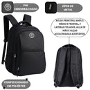 Mochila de Costas Preta Unissex Passeio Escolar Faculdade Volta Aulas Funcional Clio Original Ponto Criativo