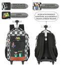 Mochila de Rodinha Escolar Jogo Super Mario Juvenil Nintendo Costas Meninos Game Espaçosa Grande Ponto Criativo