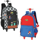Mochila de Rodinha Escolar Jogo Super Mario Juvenil Nintendo Costas Meninos Game Espaçosa Grande Ponto Criativo