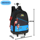 Mochila de Rodinhas Super Mario Gamer Volta as Aulas Jogo Nintendo Juvenil Meninos Espaçosa Ponto Criativo