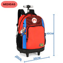 Mochila de Rodinhas Super Mario Gamer Volta as Aulas Jogo Nintendo Juvenil Meninos Espaçosa Ponto Criativo