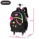 Mochila De Carrinho 360 Juvenil Volta as Aulas Escolar Espaçosa Notebook Infantil Rodinhas Ponto Criativo