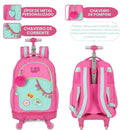 Mochila De Carrinho 360 Juvenil Volta as Aulas Escolar Espaçosa Notebook Infantil Rodinhas Ponto Criativo