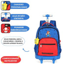 Mochila De Rodinhas Super Mario Bros Nintendo Game Azul Infantil Escolar Volta As Aulas Passeio Viagem