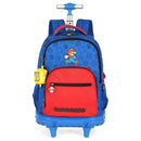 Mochila De Rodinhas Super Mario Bros Nintendo Game Azul Infantil Escolar Volta As Aulas Passeio Viagem
