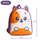 Mochila de Costas Gatinho Roxo Gato Bolsa Escolar Volta Às Aulas Feminina Meninas Juvenil Passeio Ponto Criativo