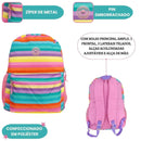 Mochila de Costas Escolar Juvenil Oficial Listrada Material Escolar Rosa - Clio Megalomania