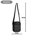 Shoulder Bag Transversal Preta Cinza Unissex Versátil Passeio Escolar Compacta Funcional Ponto Criativo