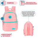 Mochila Juvenil Stitch Salmão Disney Volta às Aulas Menina Passeio Estudo Escolar Faculdade Notebook