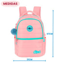 Mochila Juvenil Stitch Salmão Disney Volta às Aulas Menina Passeio Estudo Escolar Faculdade Notebook