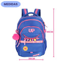 Mochila de Costas Juvenil Up4You Menina Escolar Faculdade Volta às Aulas Espaçosa Pompom Notebook Ponto Criativo
