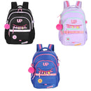 Mochila de Costas Juvenil Up4You Menina Escolar Faculdade Volta às Aulas Espaçosa Pompom Notebook Ponto Criativo