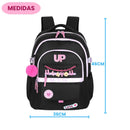Mochila de Costas Juvenil Up4You Menina Escolar Faculdade Volta às Aulas Espaçosa Pompom Notebook Ponto Criativo