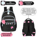Mochila De Costas Barbie Escolar Preto Pink Infantil Meninas Volta As Aulas Passeio Viagem Durável
