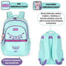 Mochila De Costas Stitch Disney Ohana Escolar Infantil Feminina Volta As Aulas Passeio Estudos Viagem