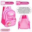 Kit Mochila de Costas Estojo Box Moranguinho Rosa Infantil Escolar Meninas Volta as Aulas