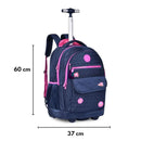 Mochila de Carrinho Mala Bolsa Ciano Rosa Meninas Juvenil Escolar Luluca Clio Megalomania