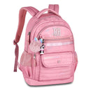 Mochila Costas Rebecca Bonbon Holográfica Adolescente Juvenil Feminina Preto Lilás Rosa Claro Escolar Grande Chaveiro Colorida Clio Megalomania